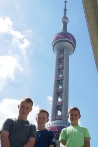 About to climb the Oriental Pearl Tower