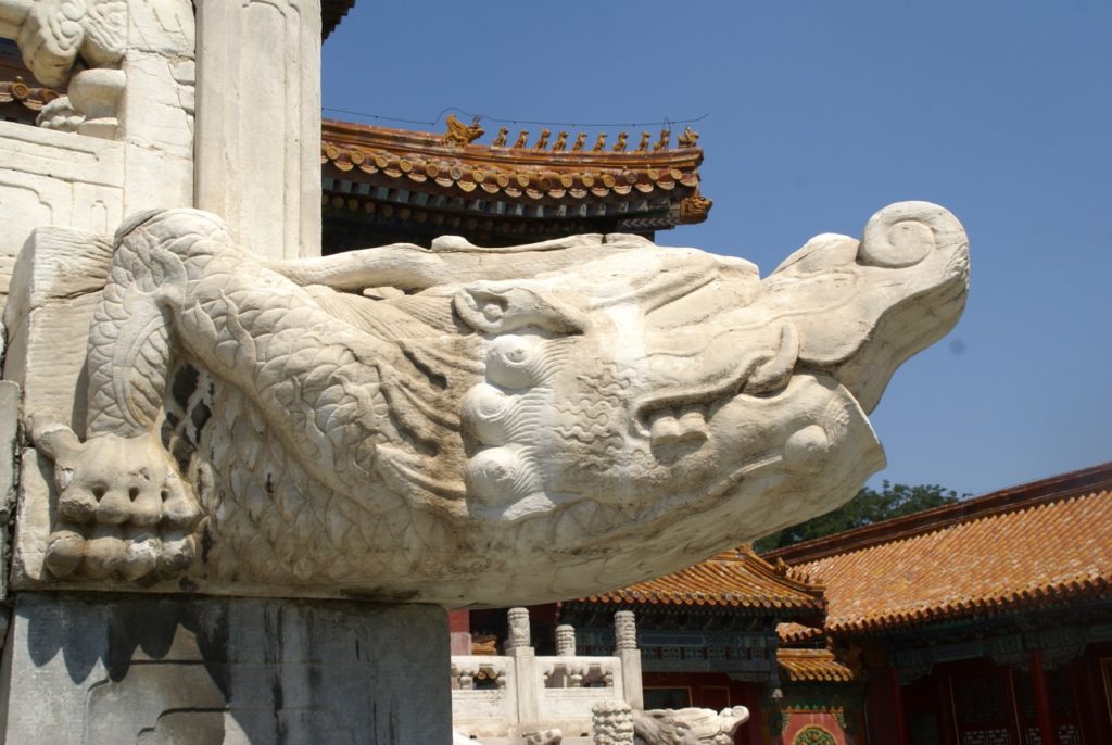 MARBLE DRAGON HEADS, PART OF IRRIGATION SYSTEM