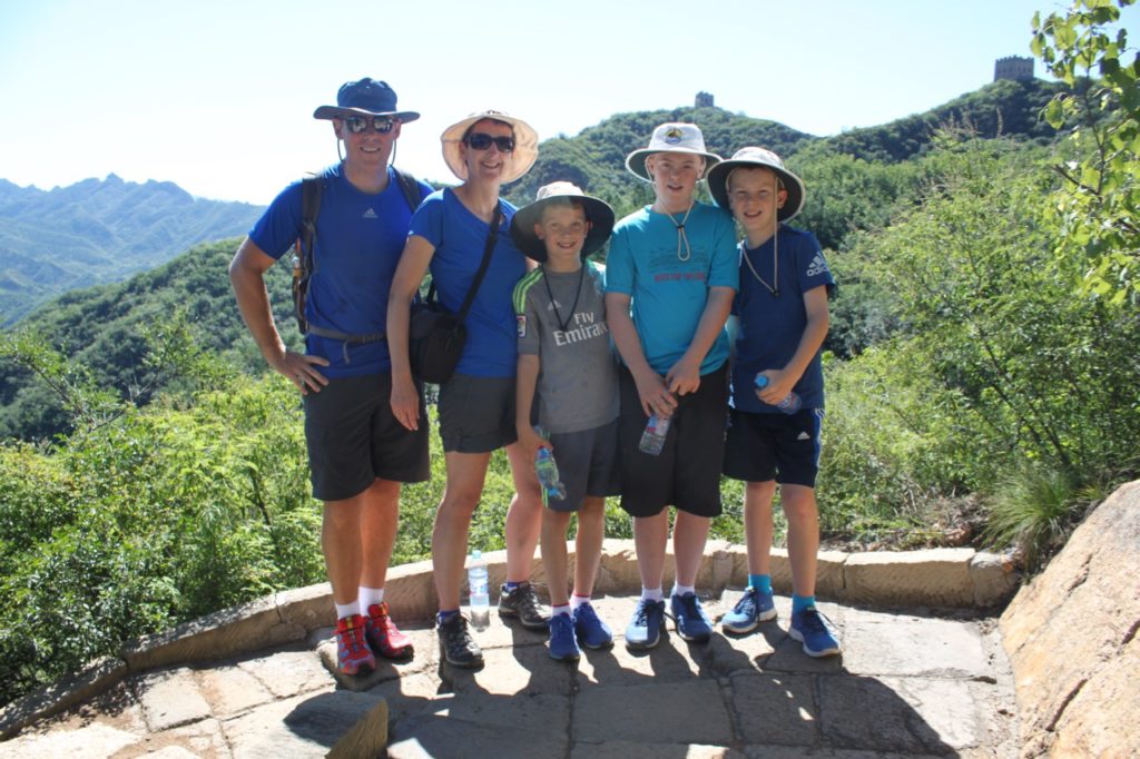Getting up onto the Great wall of China at Simatai West