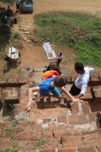 THE STEEP CRUMBLING TEMPLE STEPS