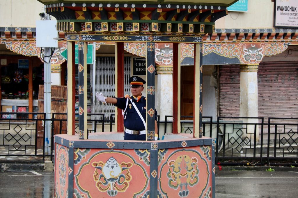 Thimphu in Bhutan, the only capital city with no traffic lights!