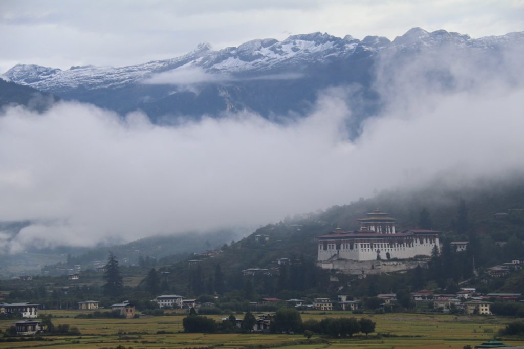 Paro Dzong and the mountains