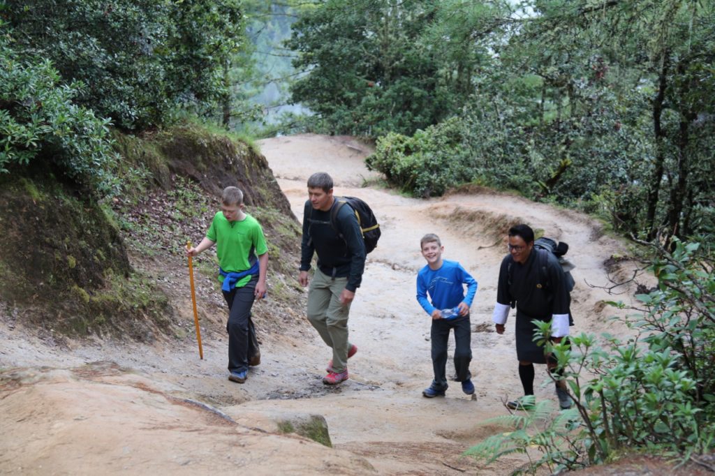 Hiking with children to Tiger's Nest Monastery
