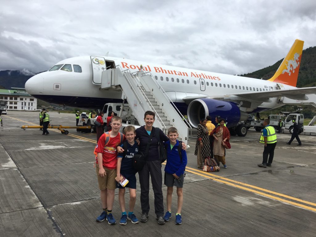 Arriving into Paro airport on Druk Air