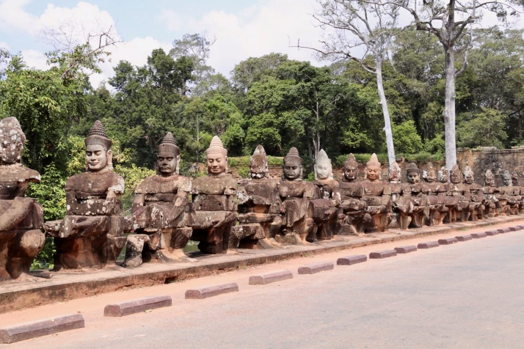 Bridge of 108 demons and gods at Angkor Thom in Cambodia