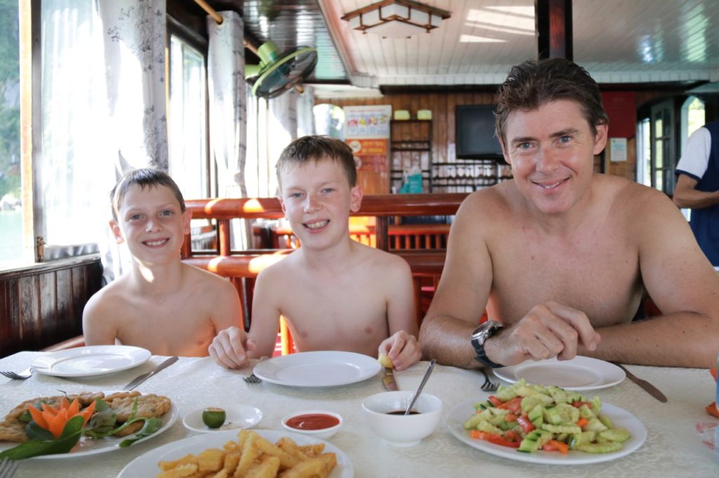 Seafood lunch on Halong Bay cruise