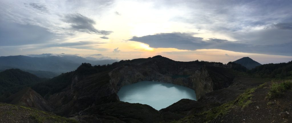 Kelimutu Lakes just after sunrise