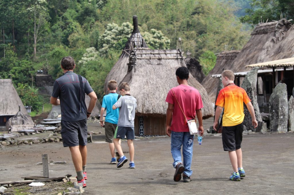 Bena village in Flores, Flores with kids