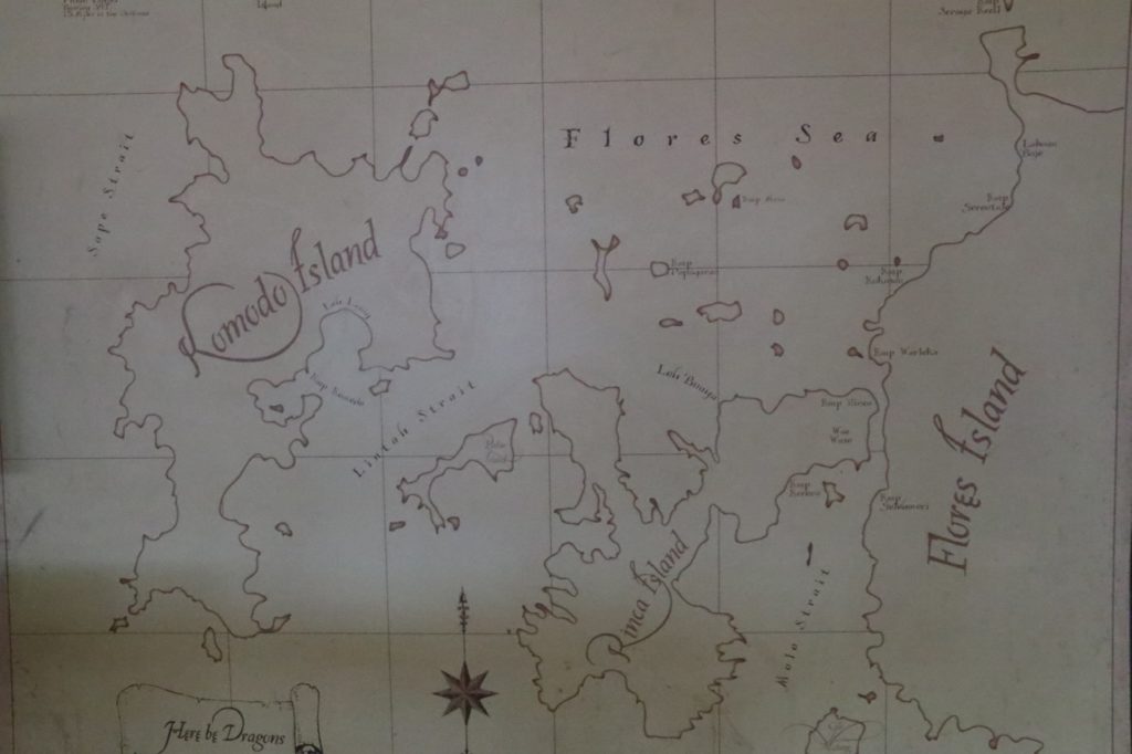 Map showing Rinca and Komodo Islands
