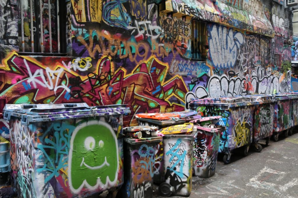 Street art in Melbourne along Hosier Lane