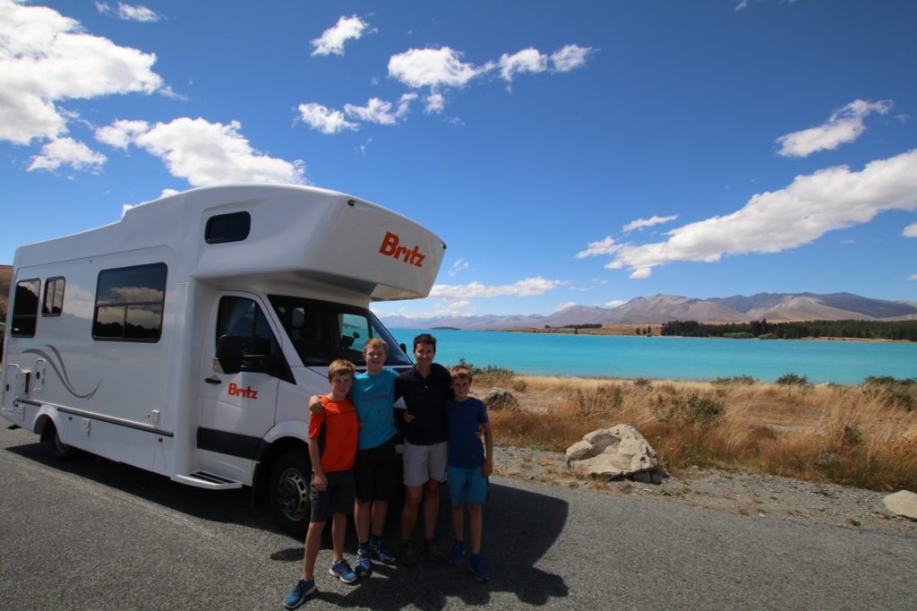 The Camper Van on the shores of Lake Tekapo