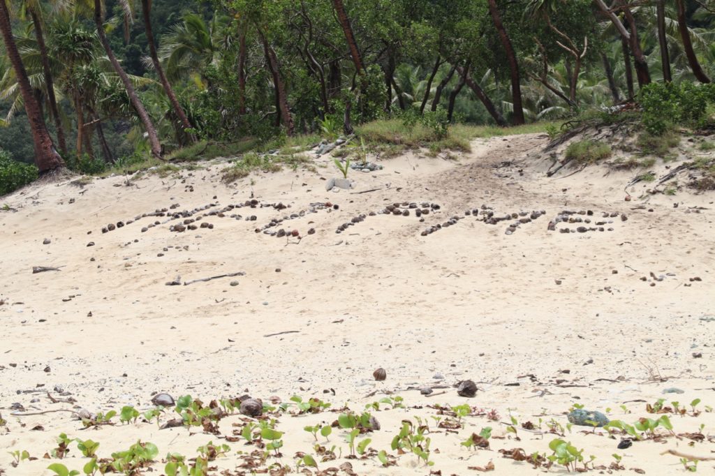 Help Me on the beach at Modriki Island