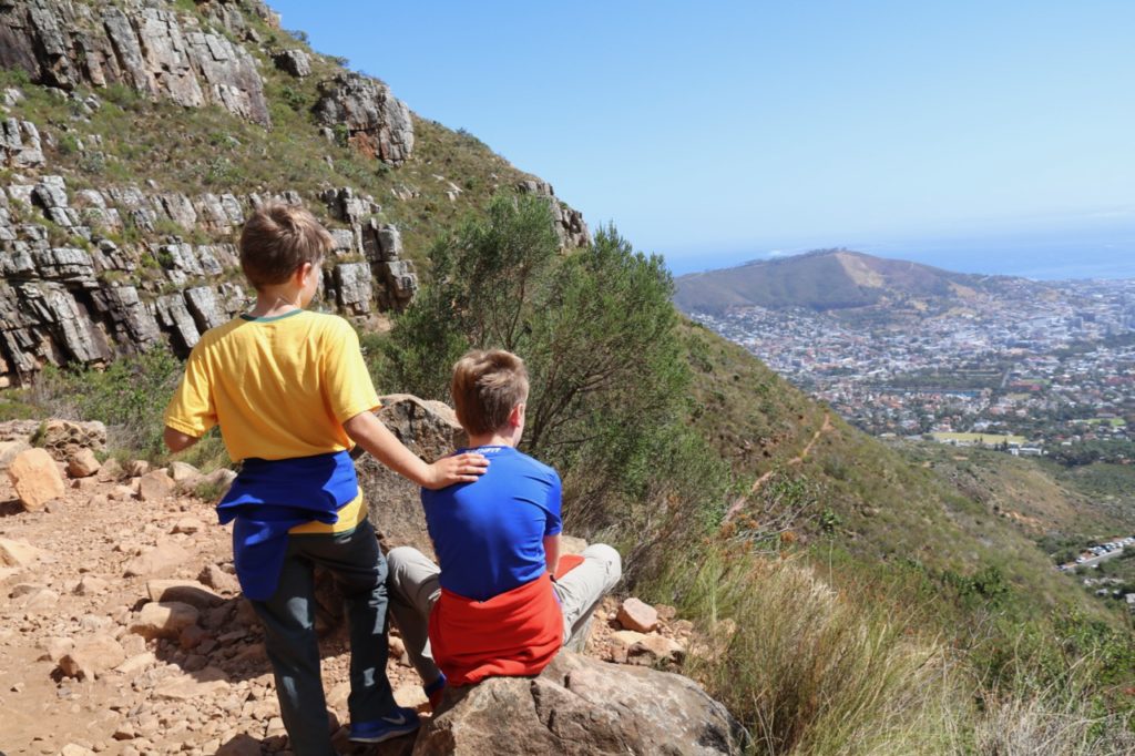 Climbing Platteklip Gorge, Table Mountain in South Africa