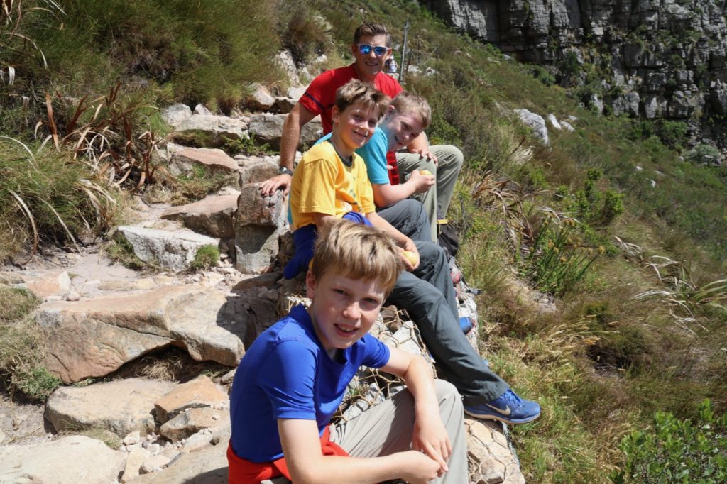 Climbing Platteklip Gorge, Table Mountain with kids, in South Africa