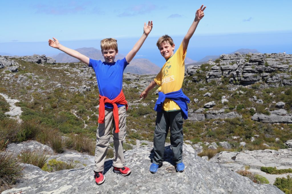 Climbing Platteklip Gorge, Table Mountain with kids, in South Africa