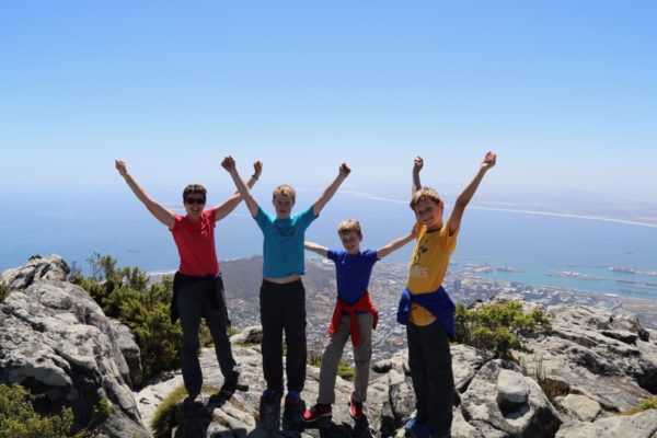 Climbing Table Mountain in Cape Town with kids
