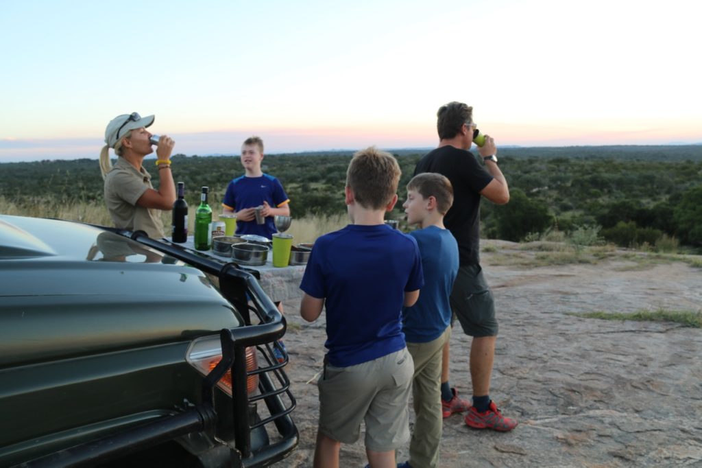 Enjoying the view in Kruger, on safari with kids