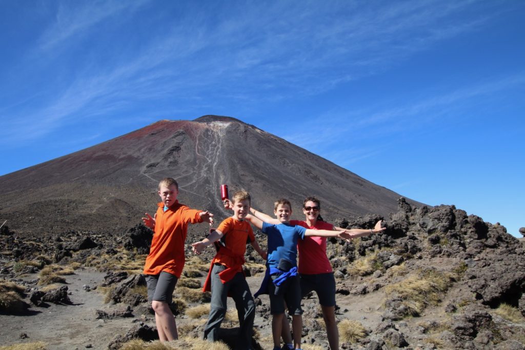 Hiking the Tongariro Alpine Crossing in New Zealand with kids