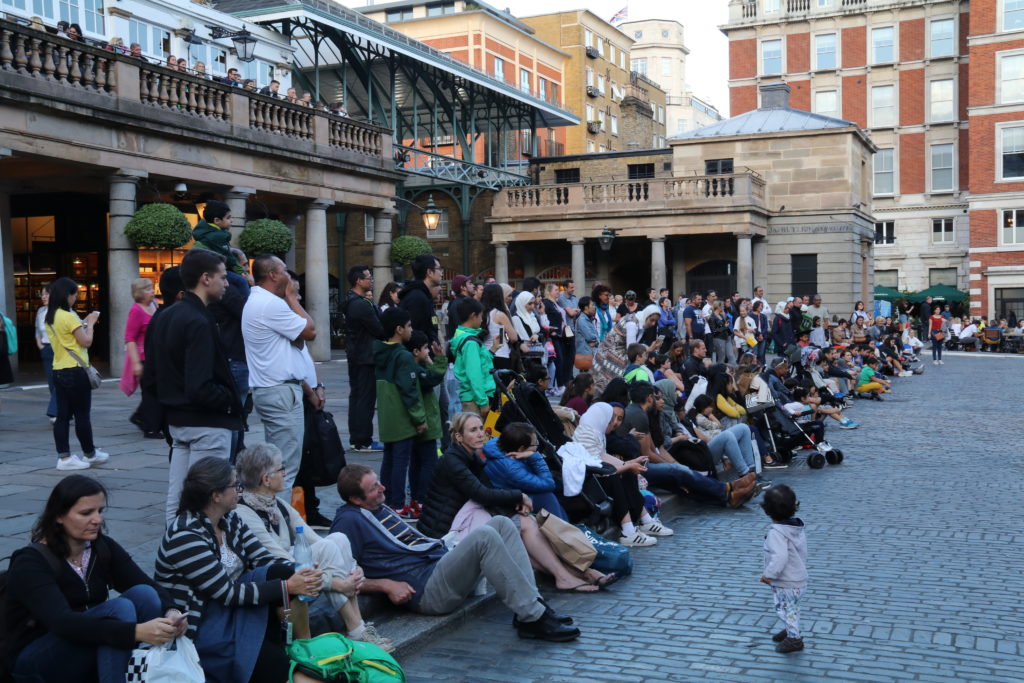 Waiting for the street performers at Covent Garden