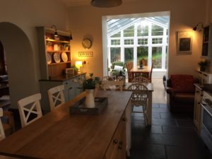 Kitchen and Conservatory at the Old Vicarage, Gower