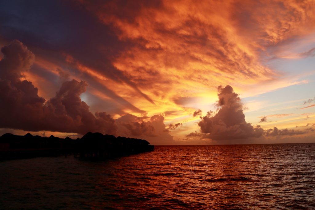 Sunset at Constance Haleveli in the Maldives