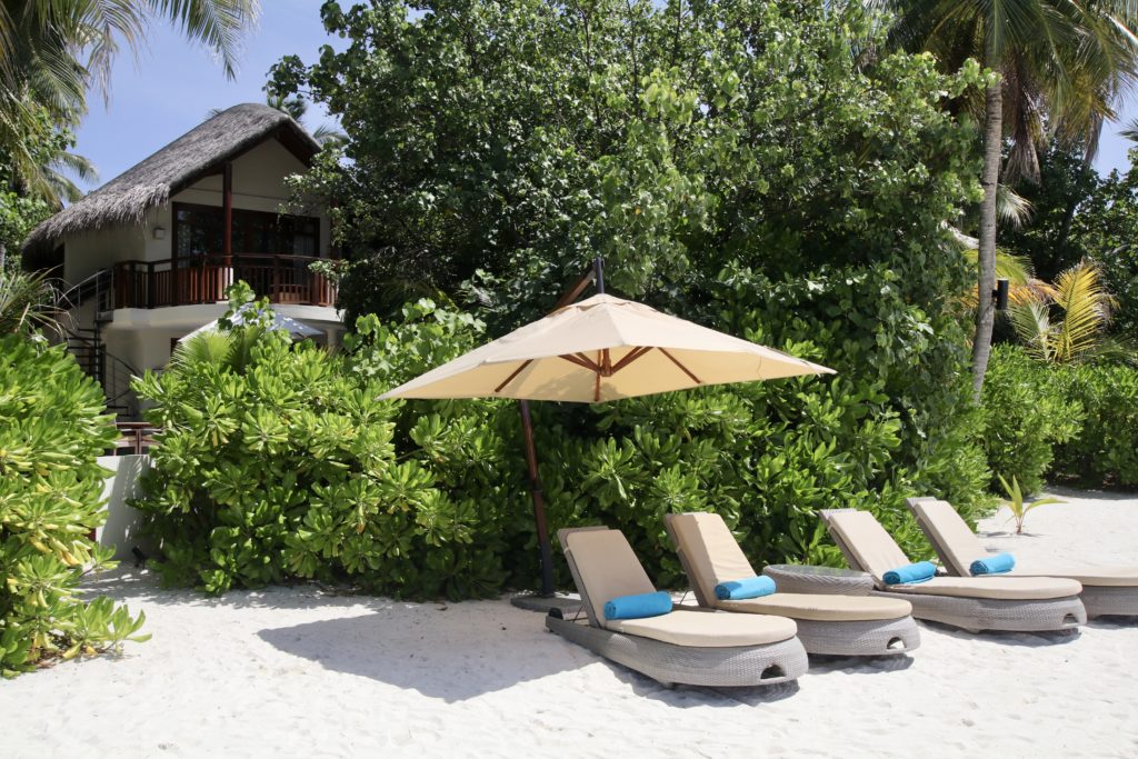 Private beach area for family villas at Constance Haleveli