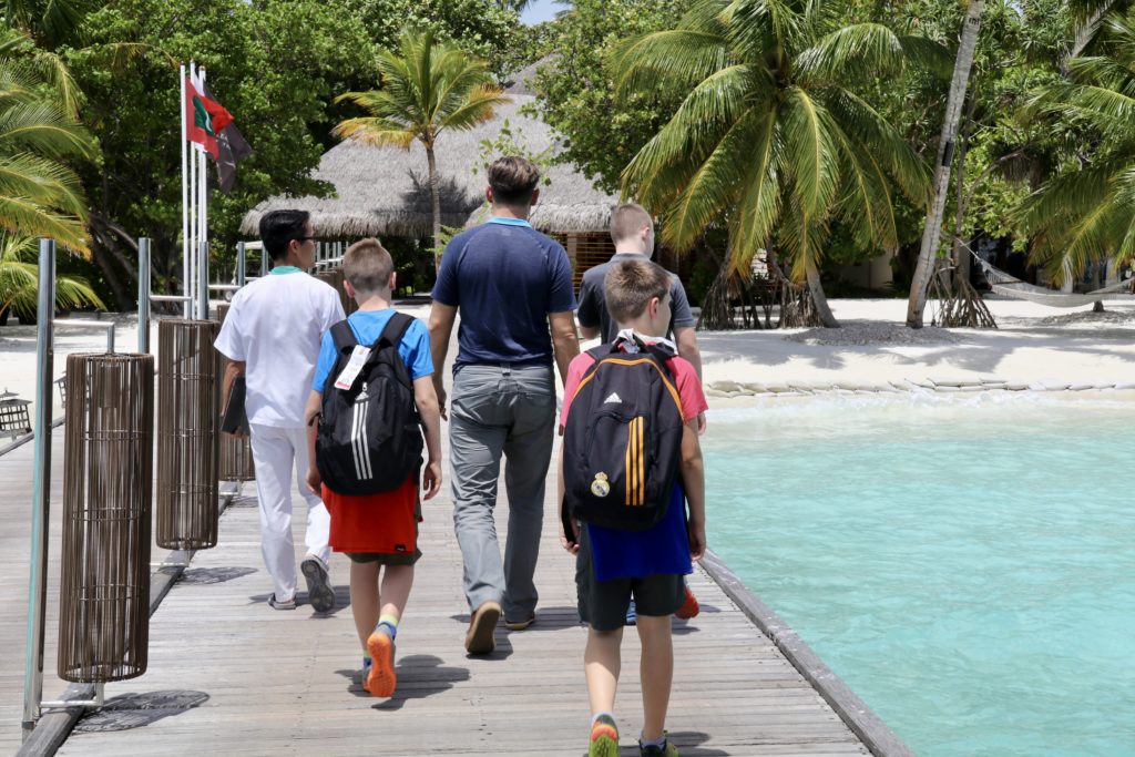 Arriving at family friendly Constance Haleveli in the Maldives