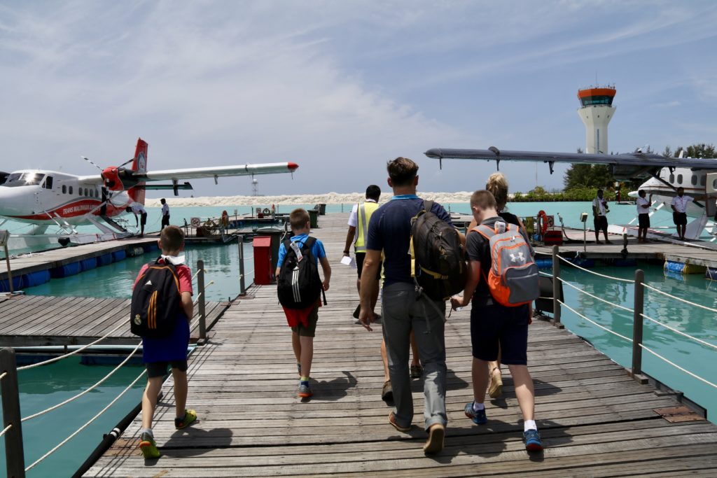 Catching the seaplane to Constance Haleveli in the Maldives