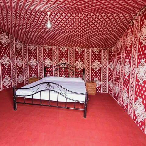 Inside a tent at Obeid's Desert Camp