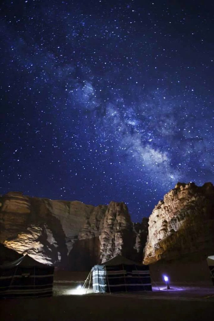 Star lit sky of Wadi Rum