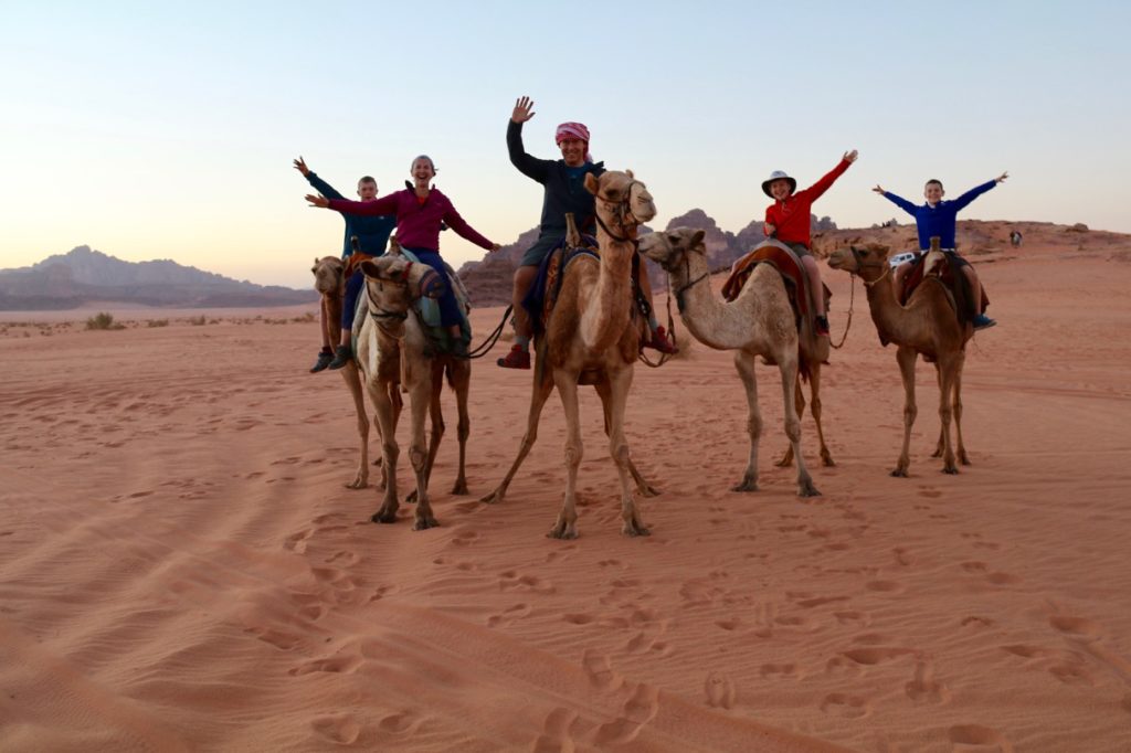 Camel riding in Wadi Rum