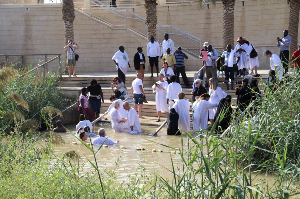Baptisms on the West Bank of the Jordan river