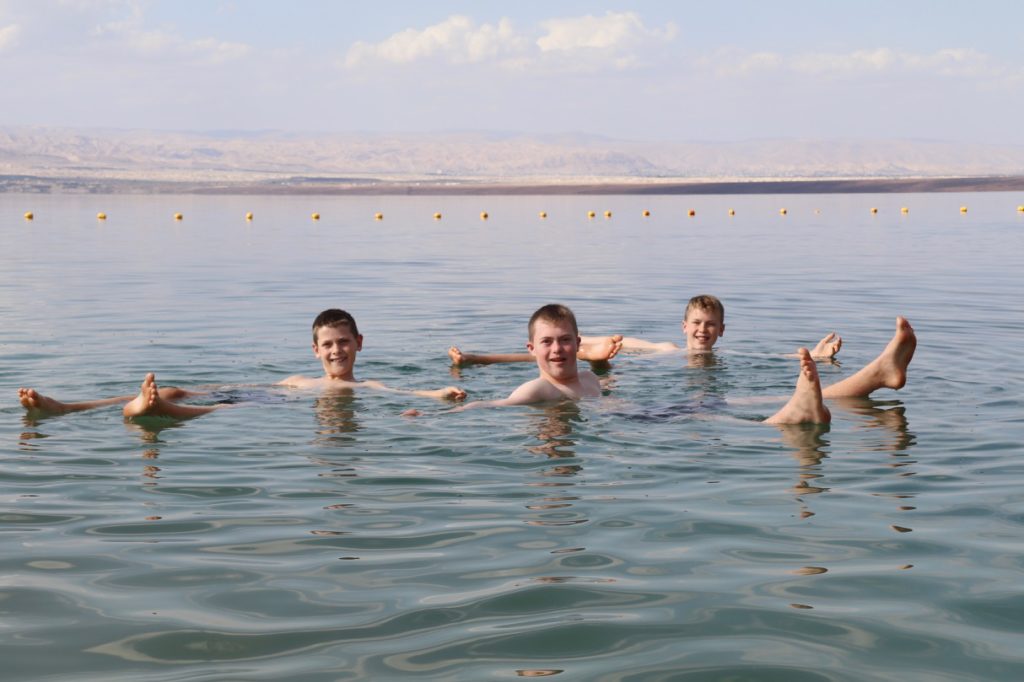 Floating in the Dead Sea at the Kempinski Hotel