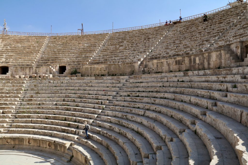 The seating in the South Theatre in Jerash