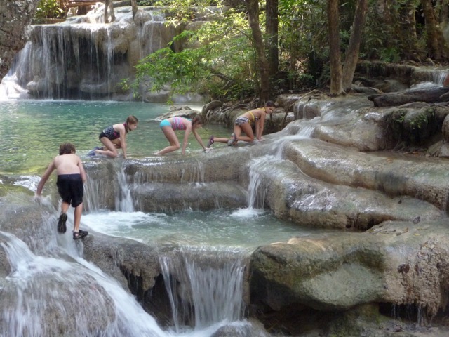 Hiking Erawan Falls in Thailand - 4 Worn Passports