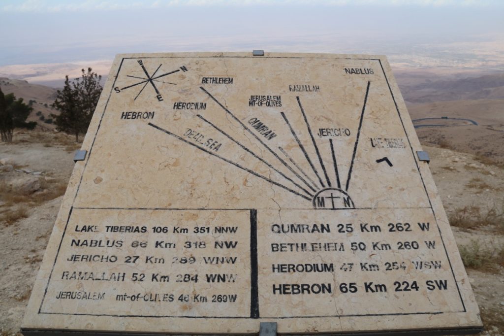 The Memorial Viewpoint on Mount Nebo. Moses viewed the Promised Land from here.