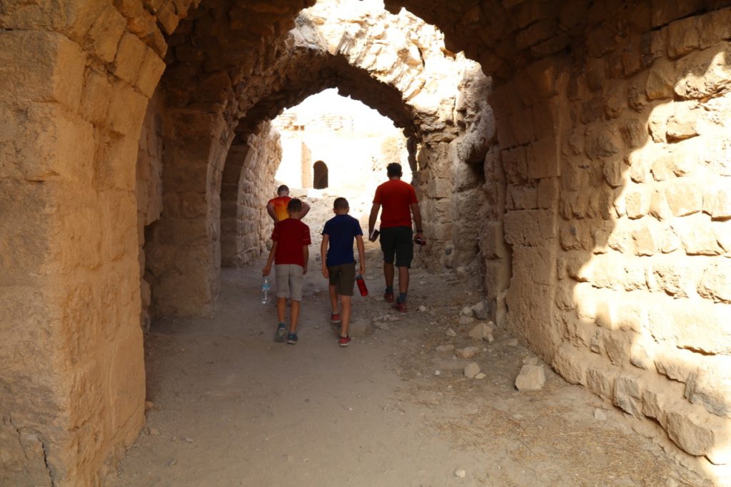 Exploring Kerak Castle in Jordan with kids