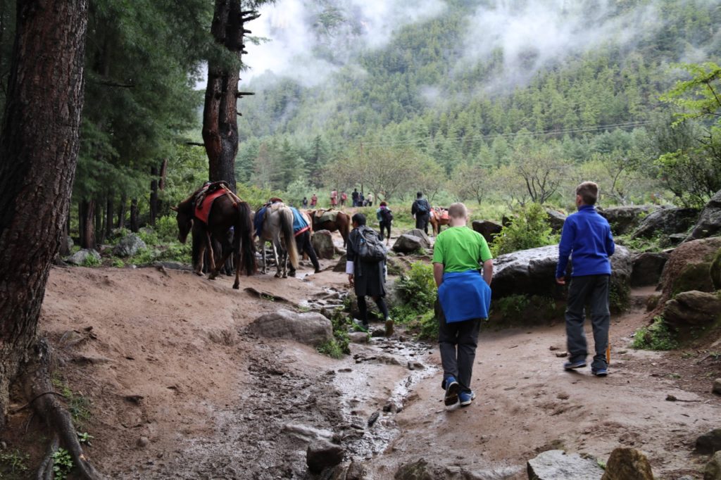 Start of the Tiger's Nest Monastery hike in Bhutan