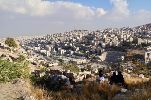 Amman with kids - visiting the Citadel with views of the Roman Theatre
