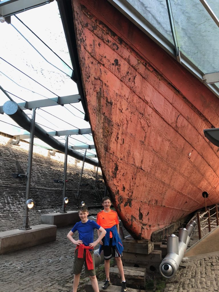 The metal hull of the SS Great Britain