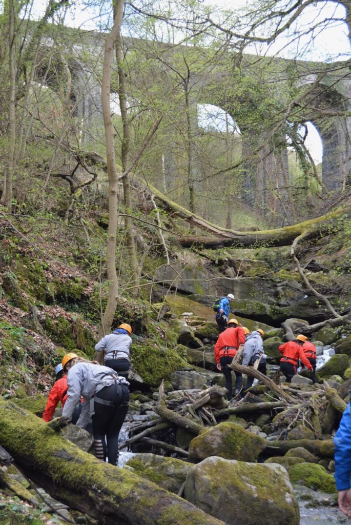 Gorge scrambling in the Clydach Gorge