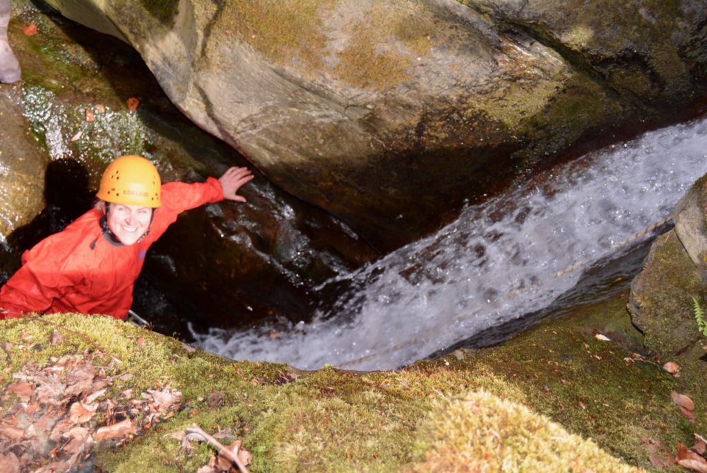 Gorge scrambling in the Clydach Gorge