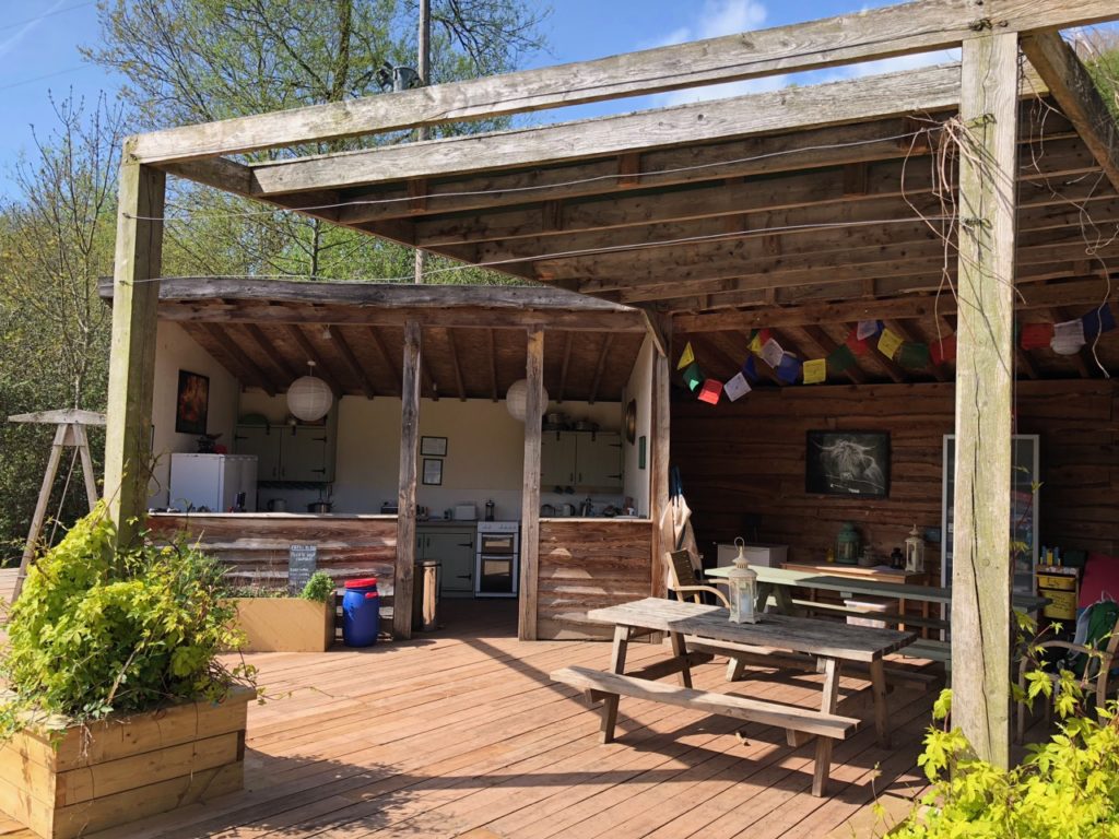 Communal kitchen at Hidden Valley Yurts