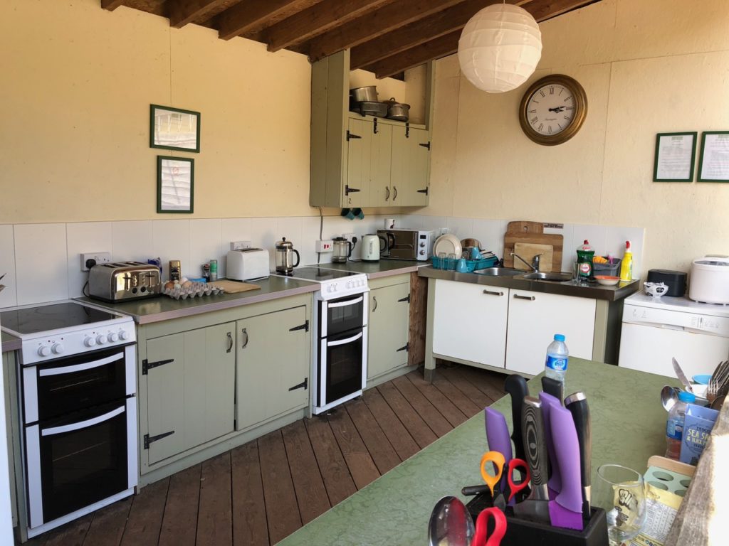The communal kitchen at Hidden Valley Yurts in Monmouthshire