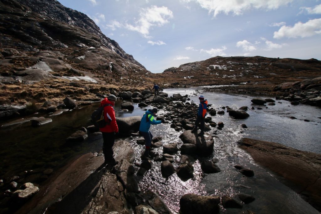 Crossing the river at Loch Coruisk