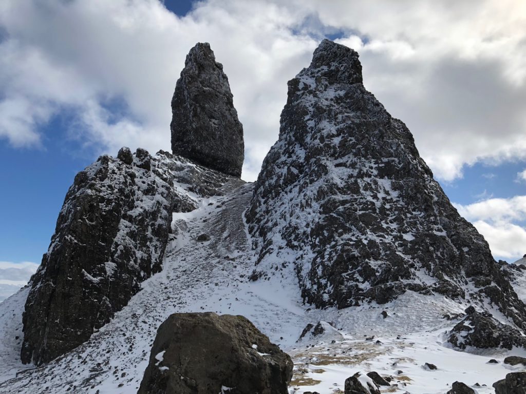 The Old Man of Storr on Skye in the snow!