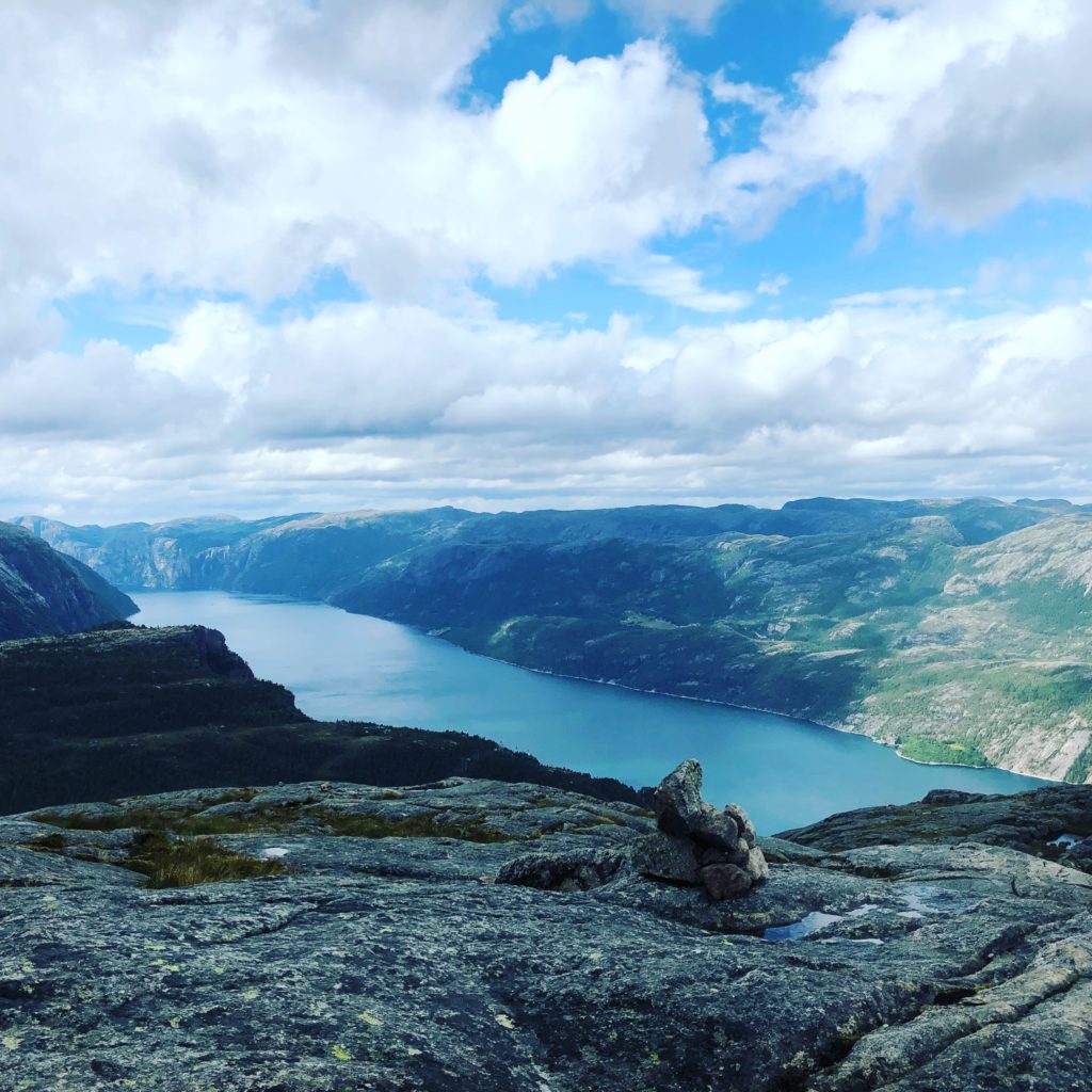 Views of Lysefjord from the top of Florli 4444