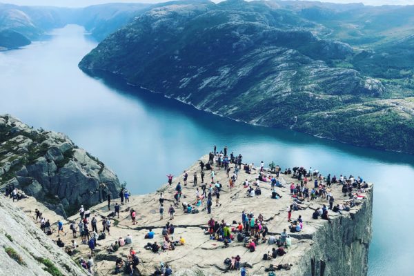 Preikestolen or Pulpit Rock near Stavanger, Norway