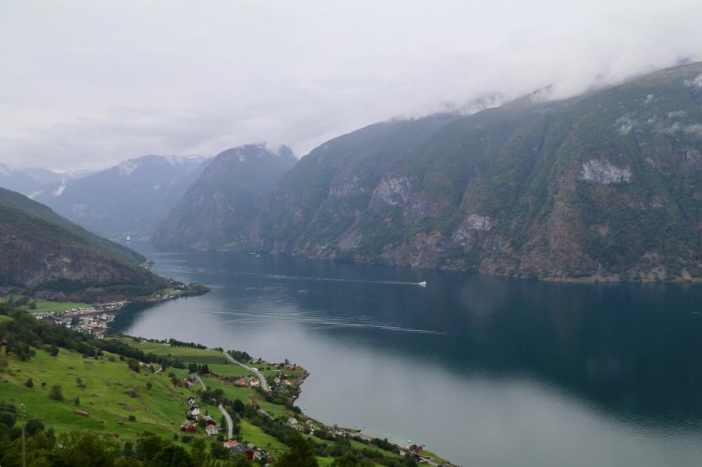 View from the Stegastein observation point above Flam in Norway