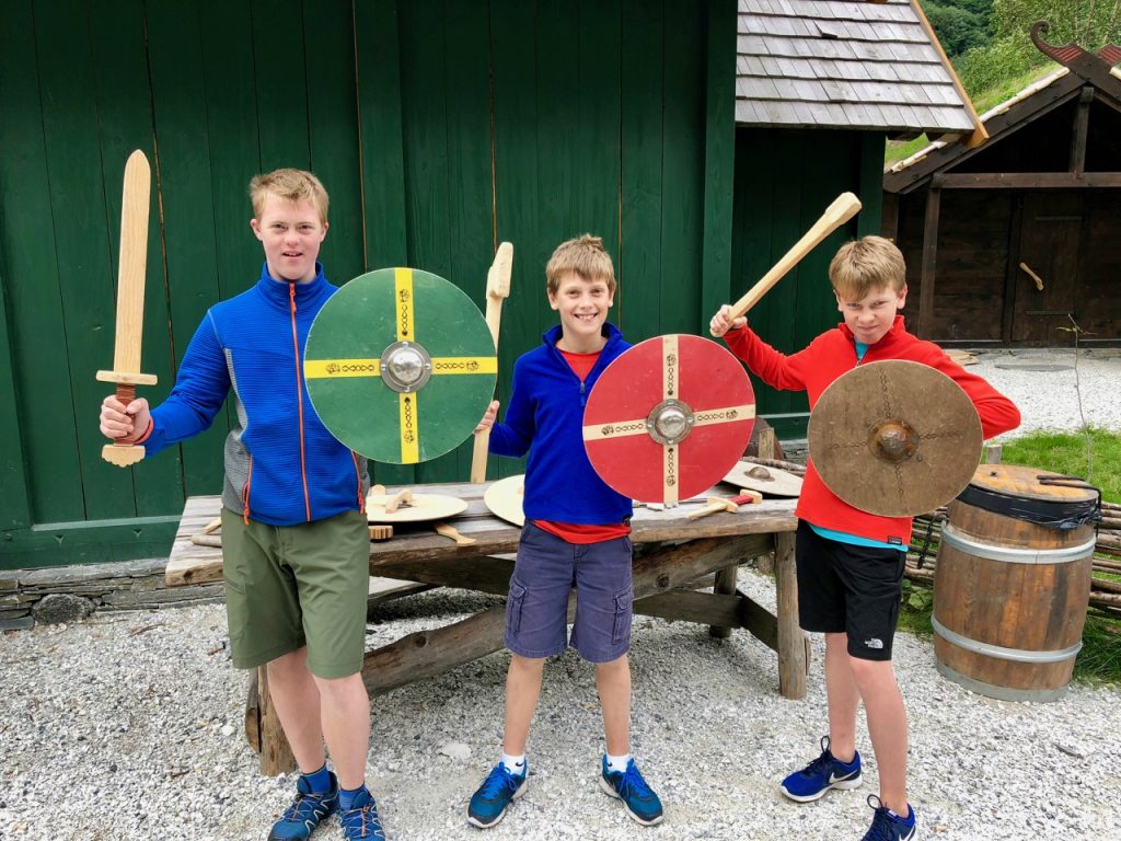 Sword fighting at the Viking Valley in Gudvangen